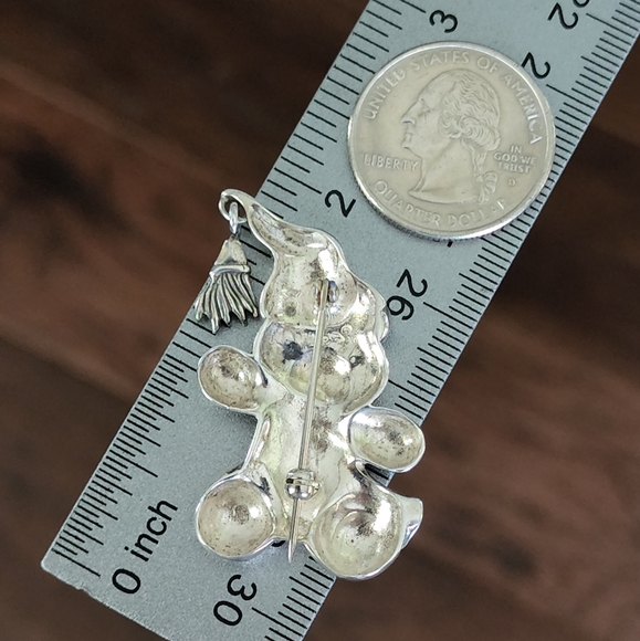 925 Sterling Silver JEZLAINE Teddy Bear Figural Brooch Pin 11.5 grams  Designer - Picture 6 of 7